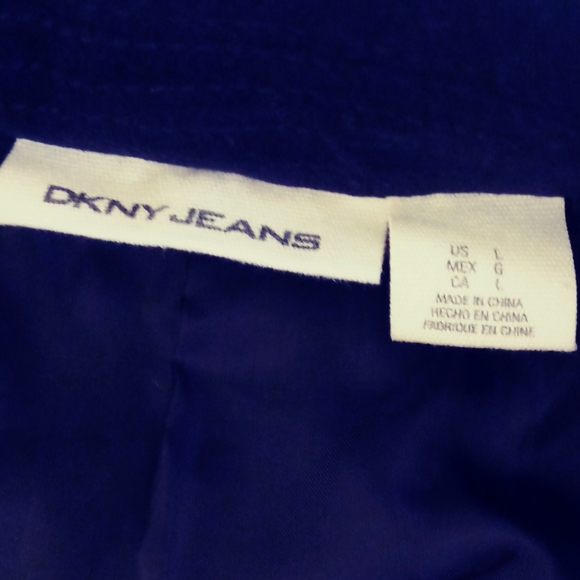DKNY Jeans Black Velvet Blazer Jacket Size Large - Picture 4 of 7